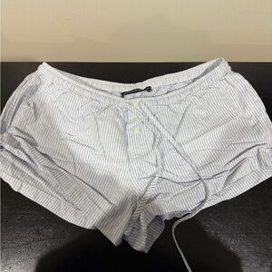 Brandy Melville Blue and White Striped Pajama Shorts
